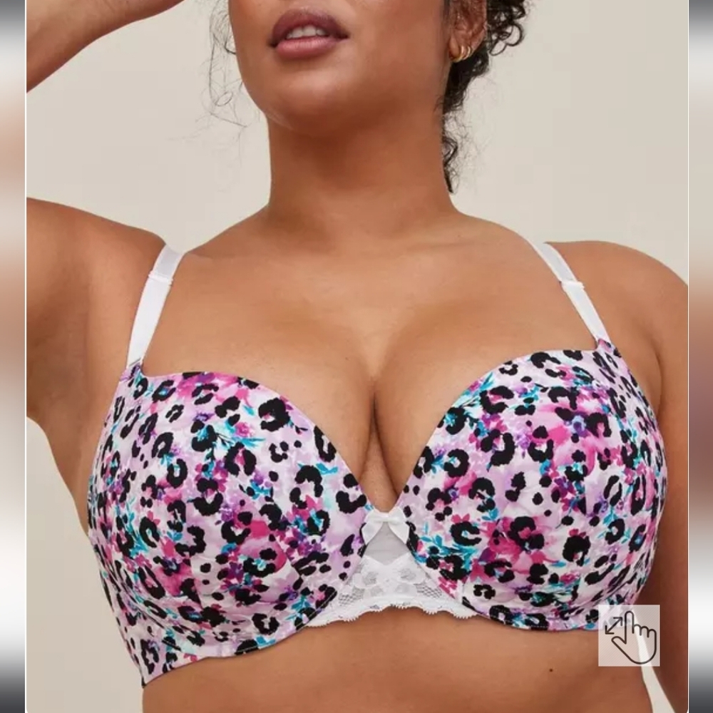 Size 48DD Torrid Perfect T-shirt Push-up Bra Leopard Print